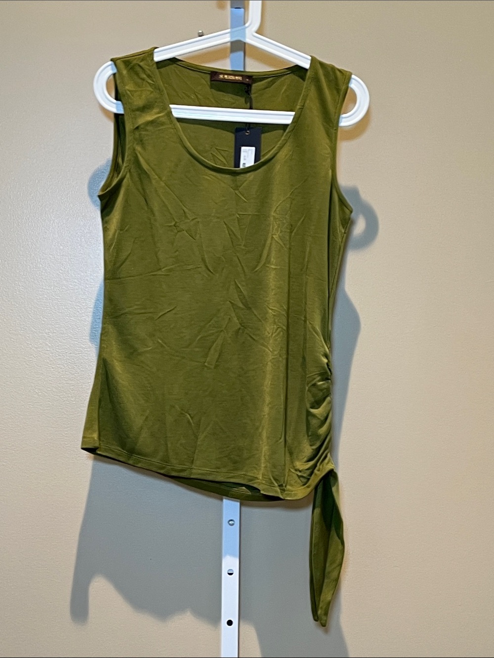 Supertrash Olive Green Sleeveless Tie-Side Tank Top